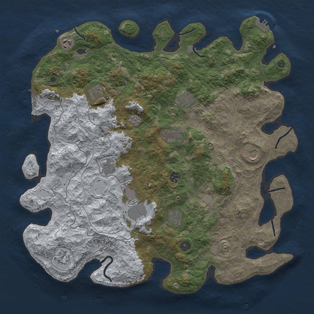 Rust Map: Procedural Map, Size: 4500, Seed: 5874988, 20 Monuments