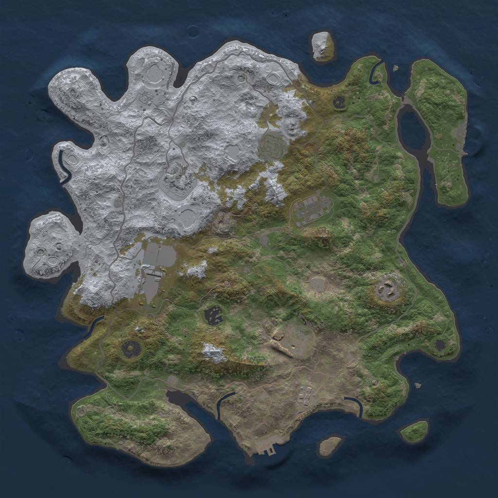 Rust Map: Procedural Map, Size: 4000, Seed: 800001066, 17 Monuments