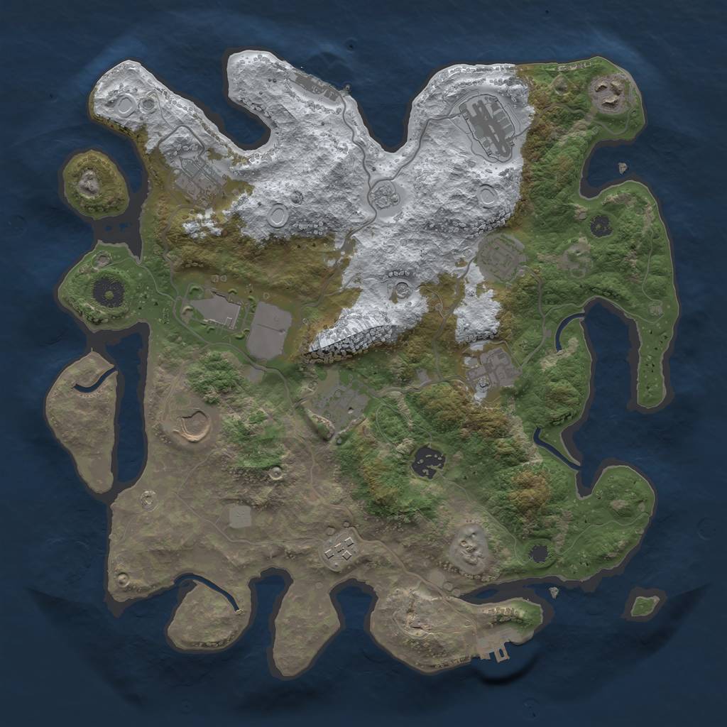 Rust Map: Procedural Map, Size: 3500, Seed: 5970126, 19 Monuments