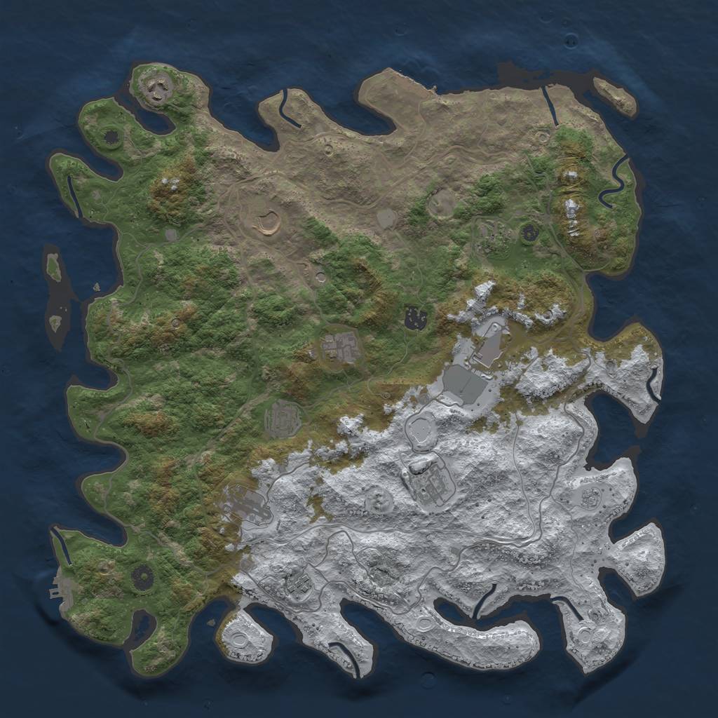 Rust Map: Procedural Map, Size: 4500, Seed: 1967263, 19 Monuments