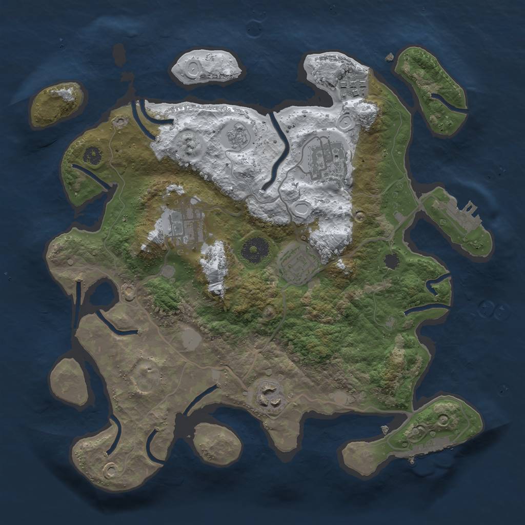 Rust Map: Procedural Map, Size: 3000, Seed: 1822915379, 13 Monuments