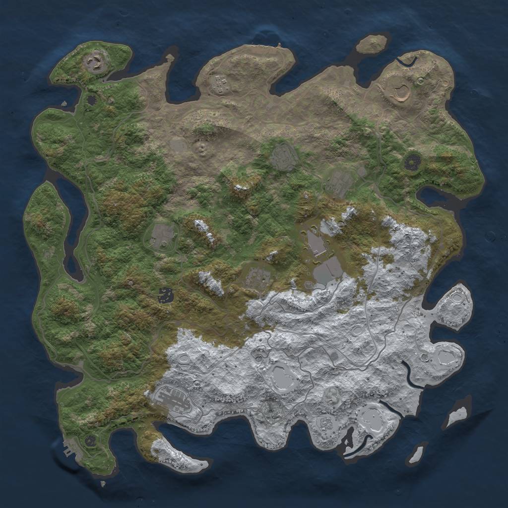 Rust Map: Procedural Map, Size: 4500, Seed: 1187200, 19 Monuments