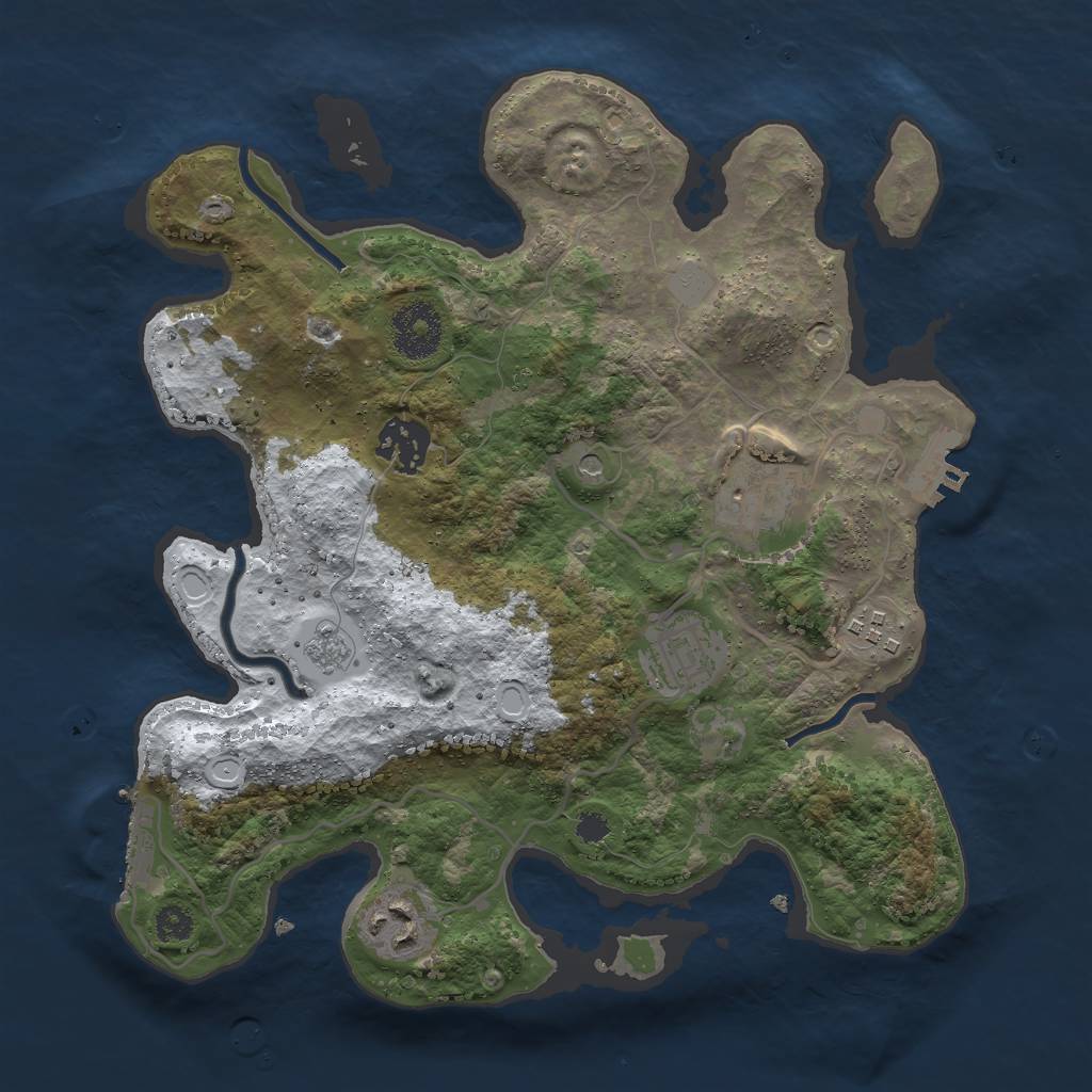 Rust Map: Procedural Map, Size: 3000, Seed: 76326, 14 Monuments