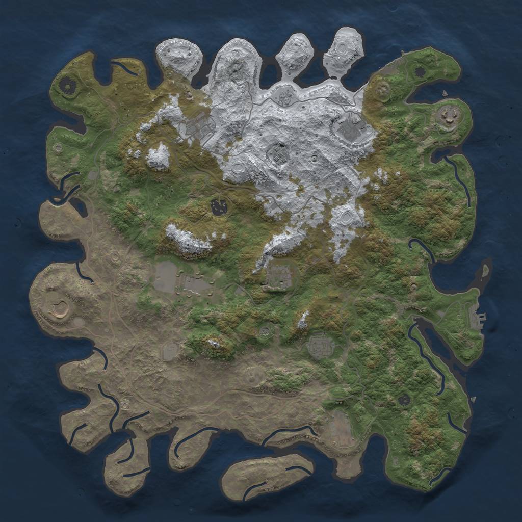 Rust Map: Procedural Map, Size: 4500, Seed: 6183091, 19 Monuments