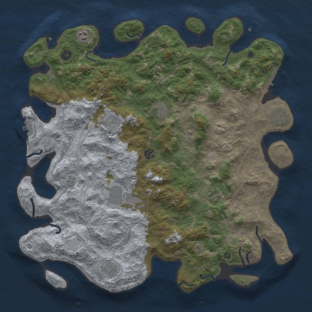 Rust Map: Procedural Map, Size: 4500, Seed: 2862618, 18 Monuments