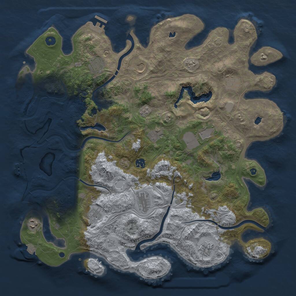 Rust Map: Procedural Map, Size: 4500, Seed: 6431227, 17 Monuments