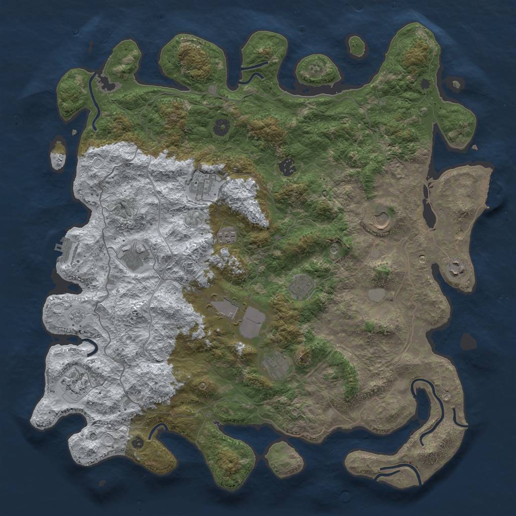 Rust Map: Procedural Map, Size: 4500, Seed: 914914, 19 Monuments