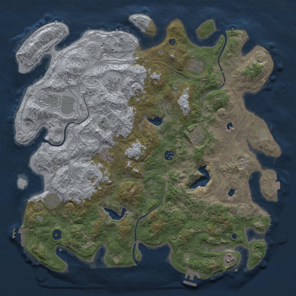 Rust Map: Procedural Map, Size: 4500, Seed: 1245799, 15 Monuments