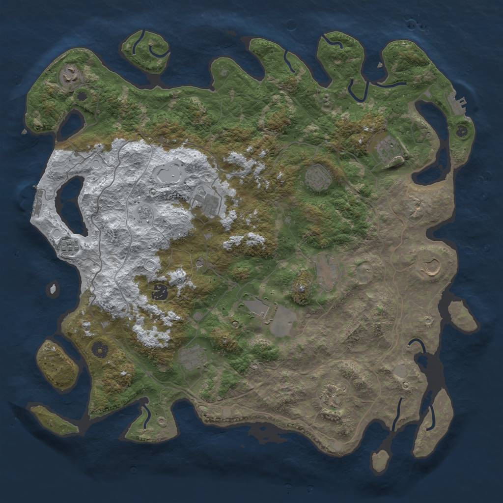 Rust Map: Procedural Map, Size: 4500, Seed: 177867, 20 Monuments