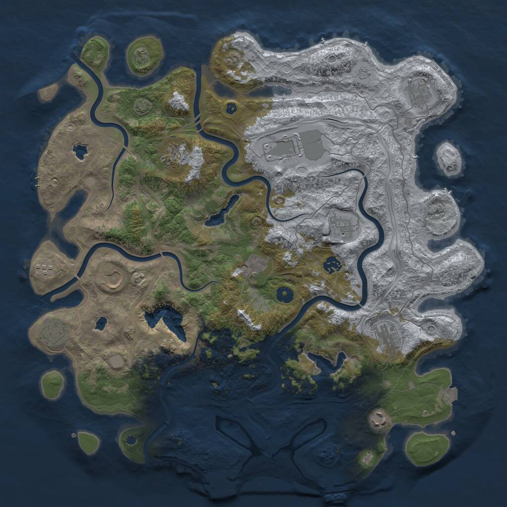 Rust Map: Procedural Map, Size: 4500, Seed: 6006224, 17 Monuments