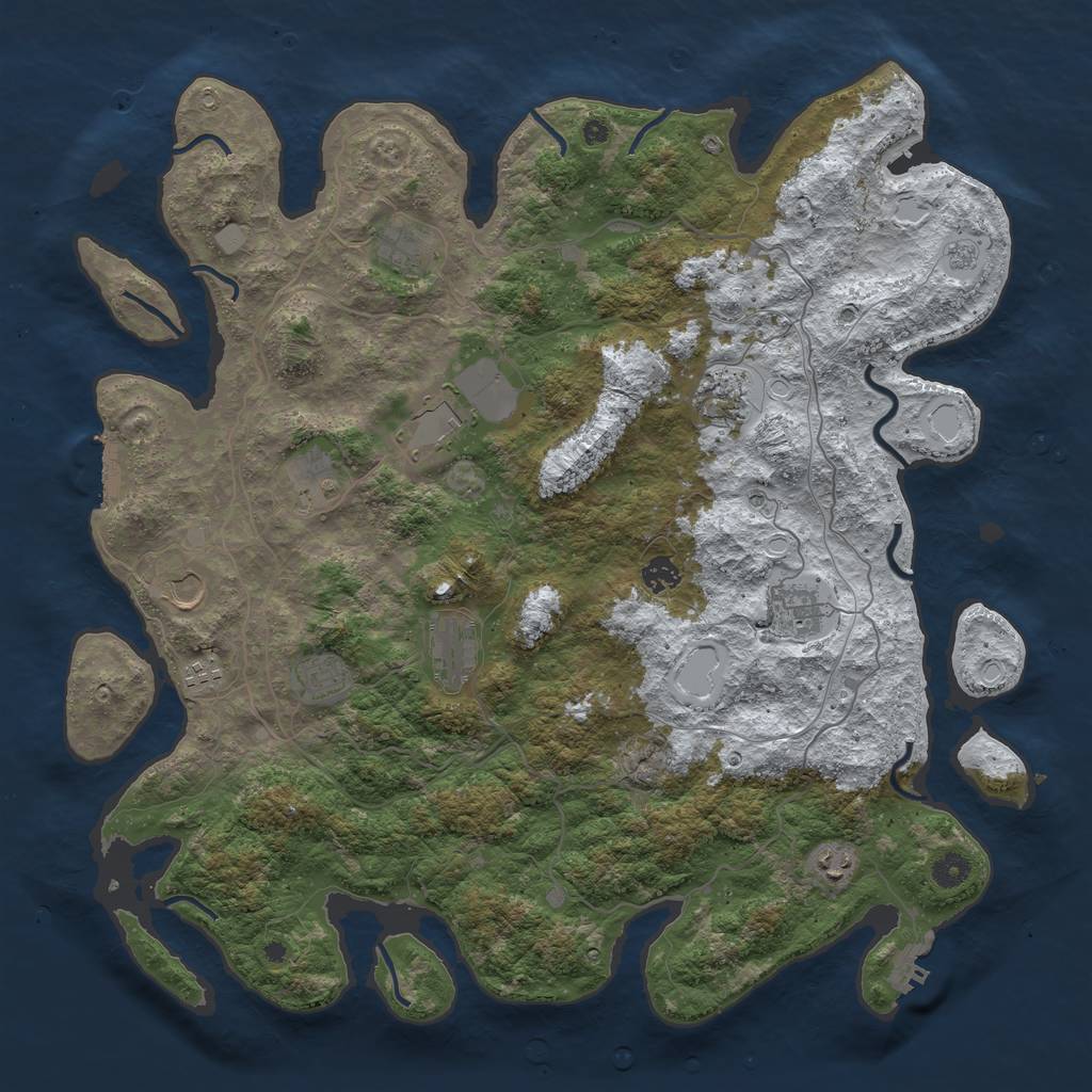 Rust Map: Procedural Map, Size: 4500, Seed: 1534422, 20 Monuments