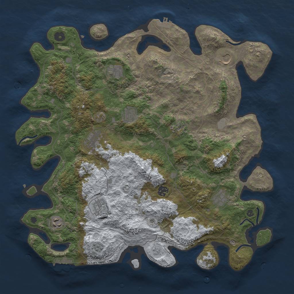 Rust Map: Procedural Map, Size: 4250, Seed: 5838285, 19 Monuments