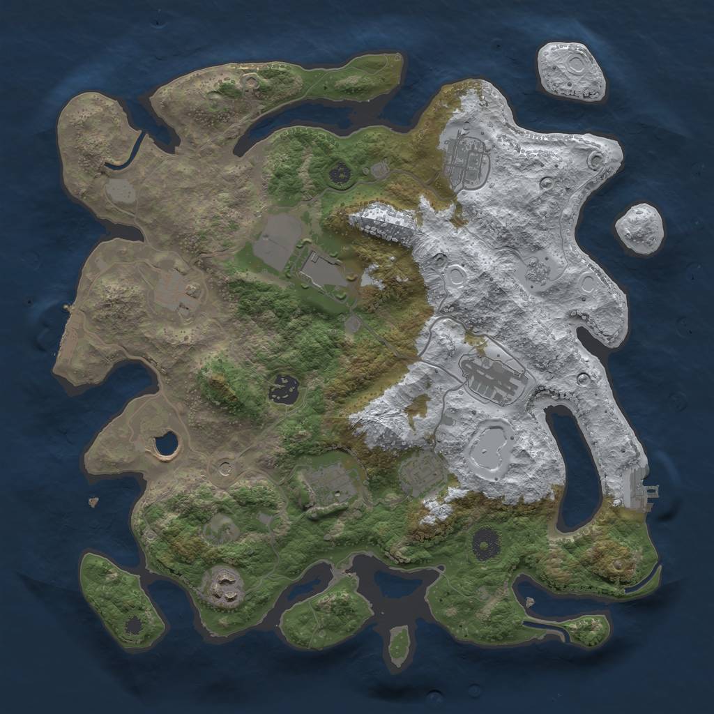 Rust Map: Procedural Map, Size: 3500, Seed: 1885199549, 18 Monuments