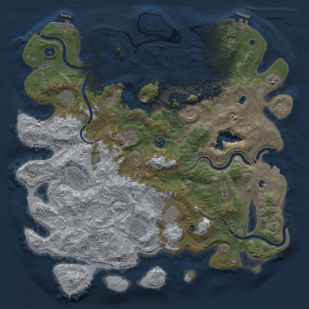 Rust Map: Procedural Map, Size: 4500, Seed: 2566827, 16 Monuments