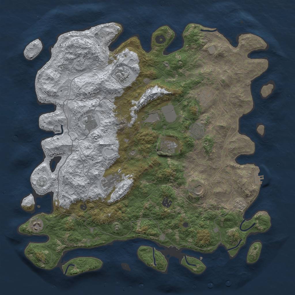 Rust Map: Procedural Map, Size: 4500, Seed: 1957992, 19 Monuments