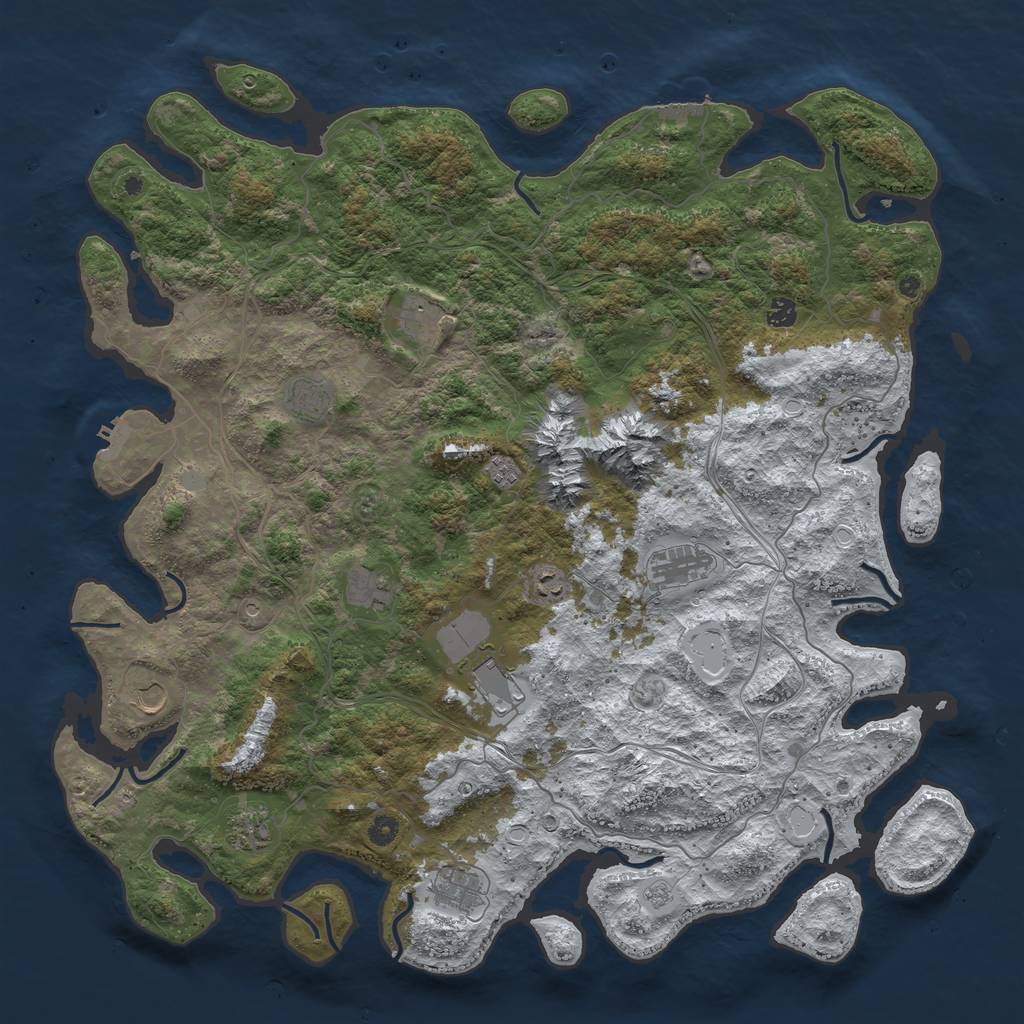 Rust Map: Procedural Map, Size: 5000, Seed: 364889906, 20 Monuments