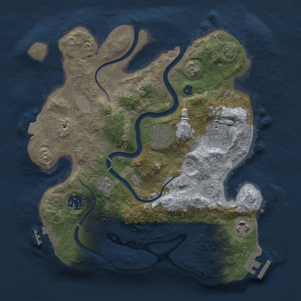 Rust Map: Procedural Map, Size: 3000, Seed: 84123966, 11 Monuments