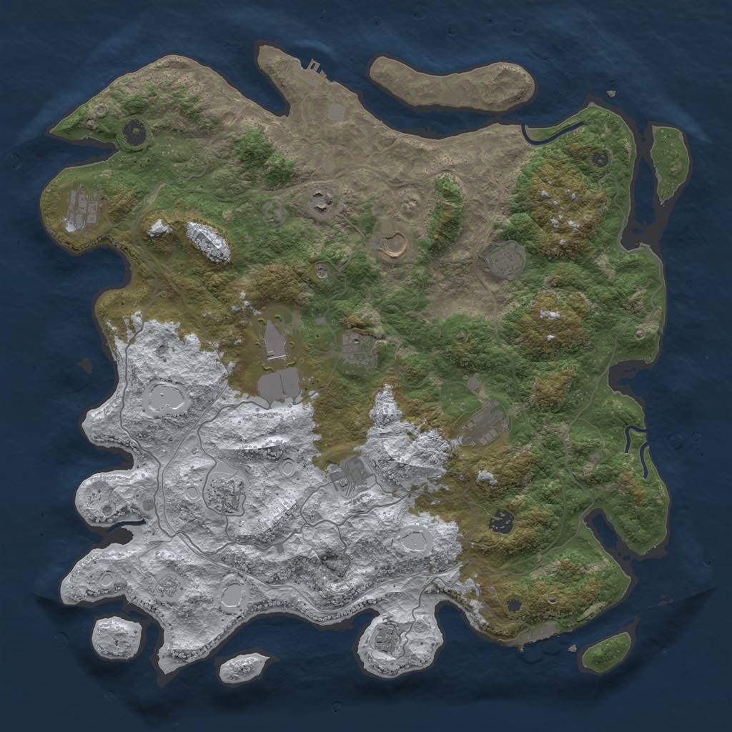 Rust Map: Procedural Map, Size: 4500, Seed: 1908282, 20 Monuments
