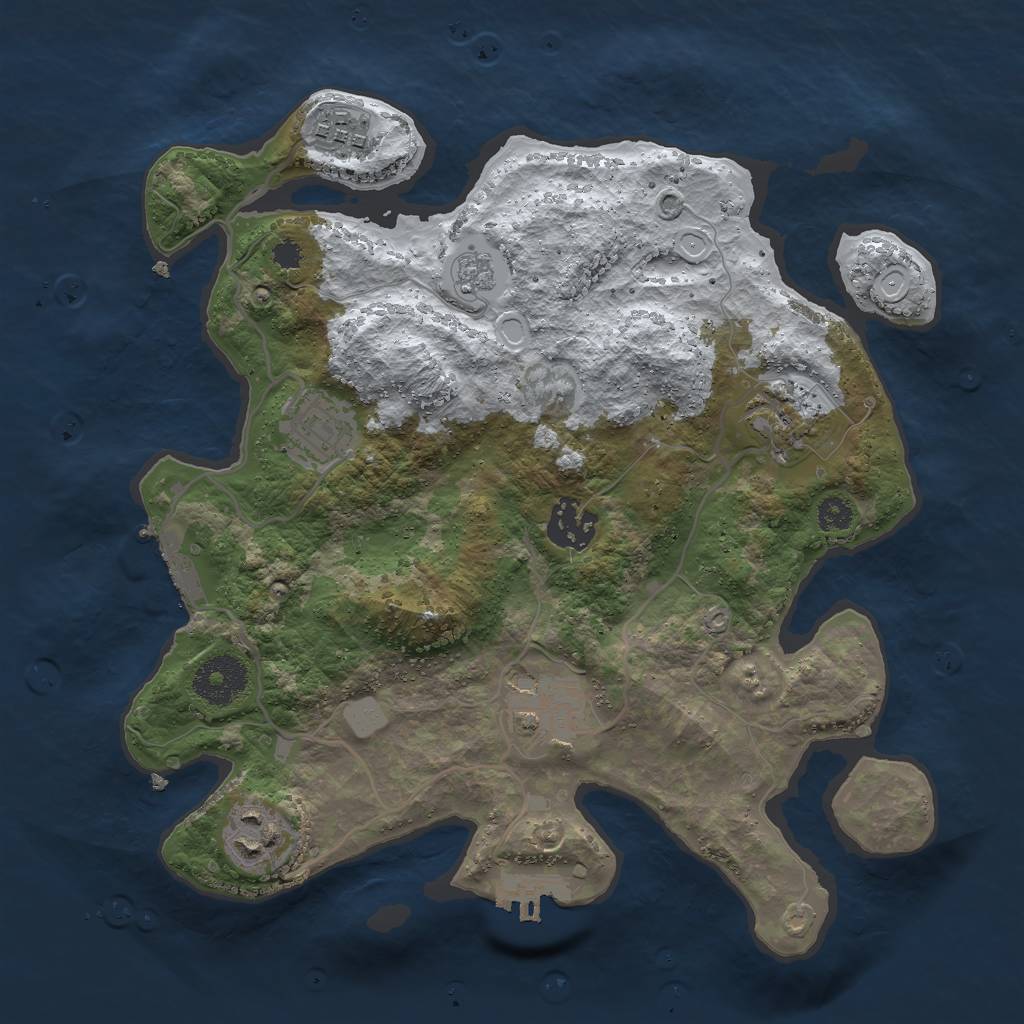 Rust Map: Procedural Map, Size: 3000, Seed: 267334261, 14 Monuments