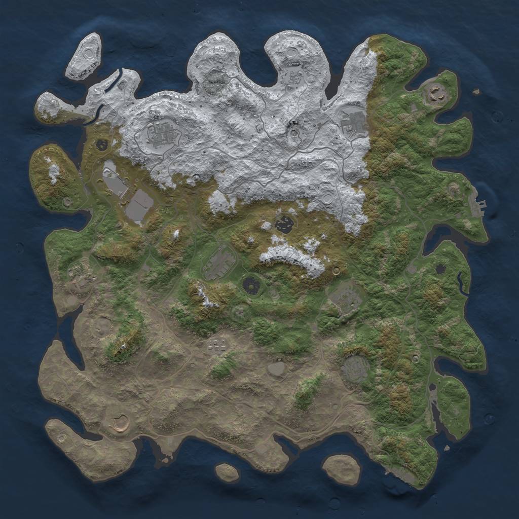 Rust Map: Procedural Map, Size: 4500, Seed: 5933113, 20 Monuments