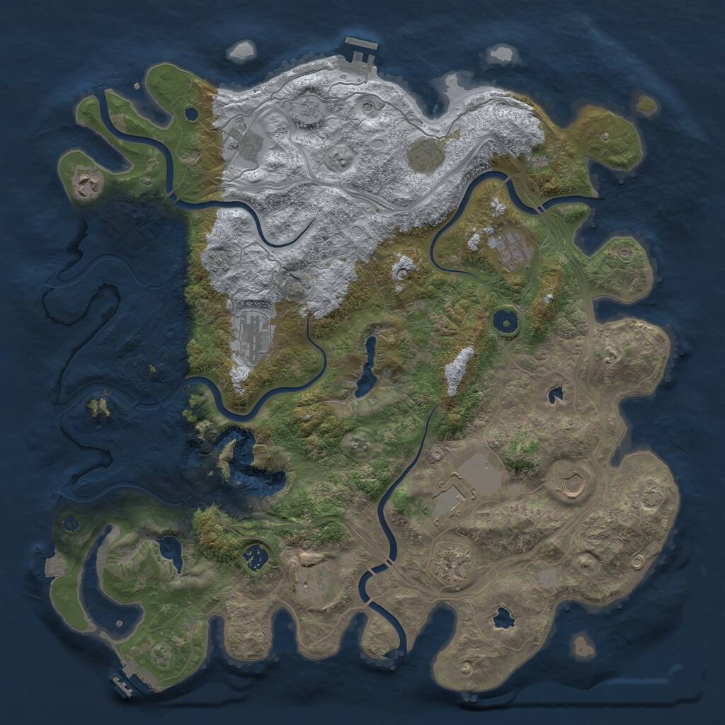 Rust Map: Procedural Map, Size: 4500, Seed: 1984949, 17 Monuments