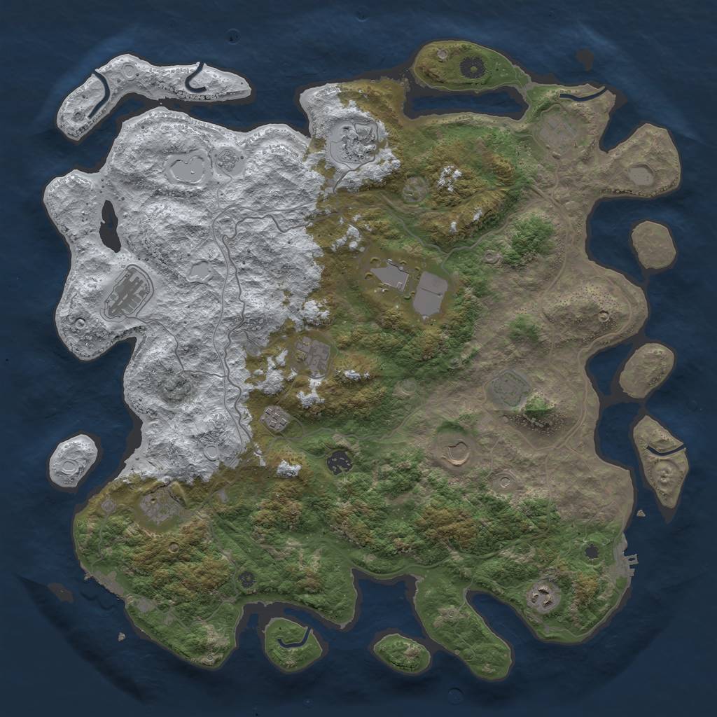 Rust Map: Procedural Map, Size: 4500, Seed: 2710207, 20 Monuments