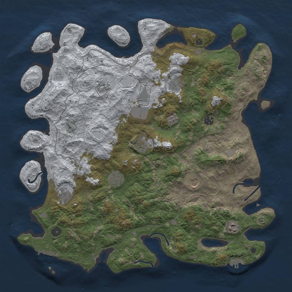 Rust Map: Procedural Map, Size: 4500, Seed: 6167902, 19 Monuments