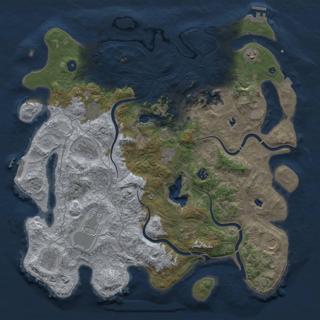 Rust Map: Procedural Map, Size: 4500, Seed: 4762306, 17 Monuments