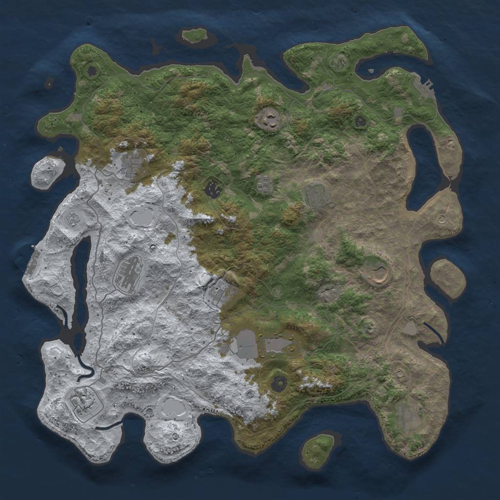 Rust Map: Procedural Map, Size: 4500, Seed: 4762306, 20 Monuments