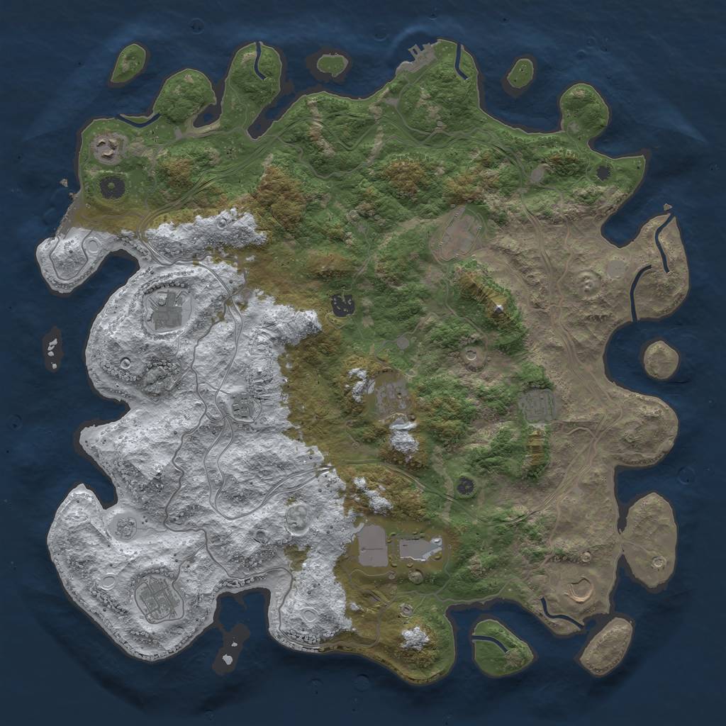 Rust Map: Procedural Map, Size: 4500, Seed: 4010103, 19 Monuments
