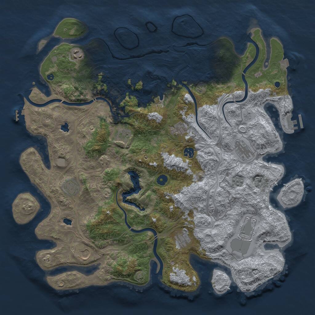 Rust Map: Procedural Map, Size: 4500, Seed: 5707292, 16 Monuments