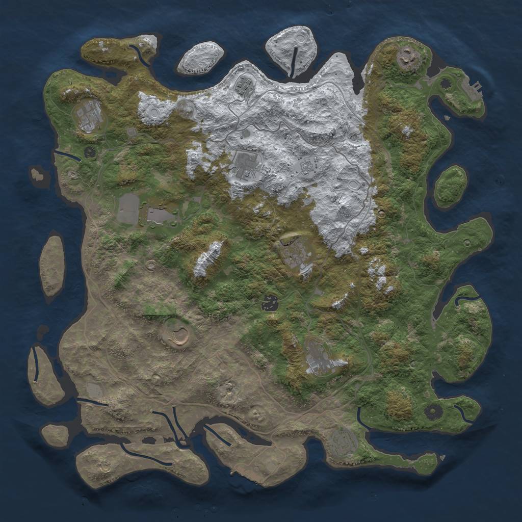 Rust Map: Procedural Map, Size: 4500, Seed: 4524632, 19 Monuments