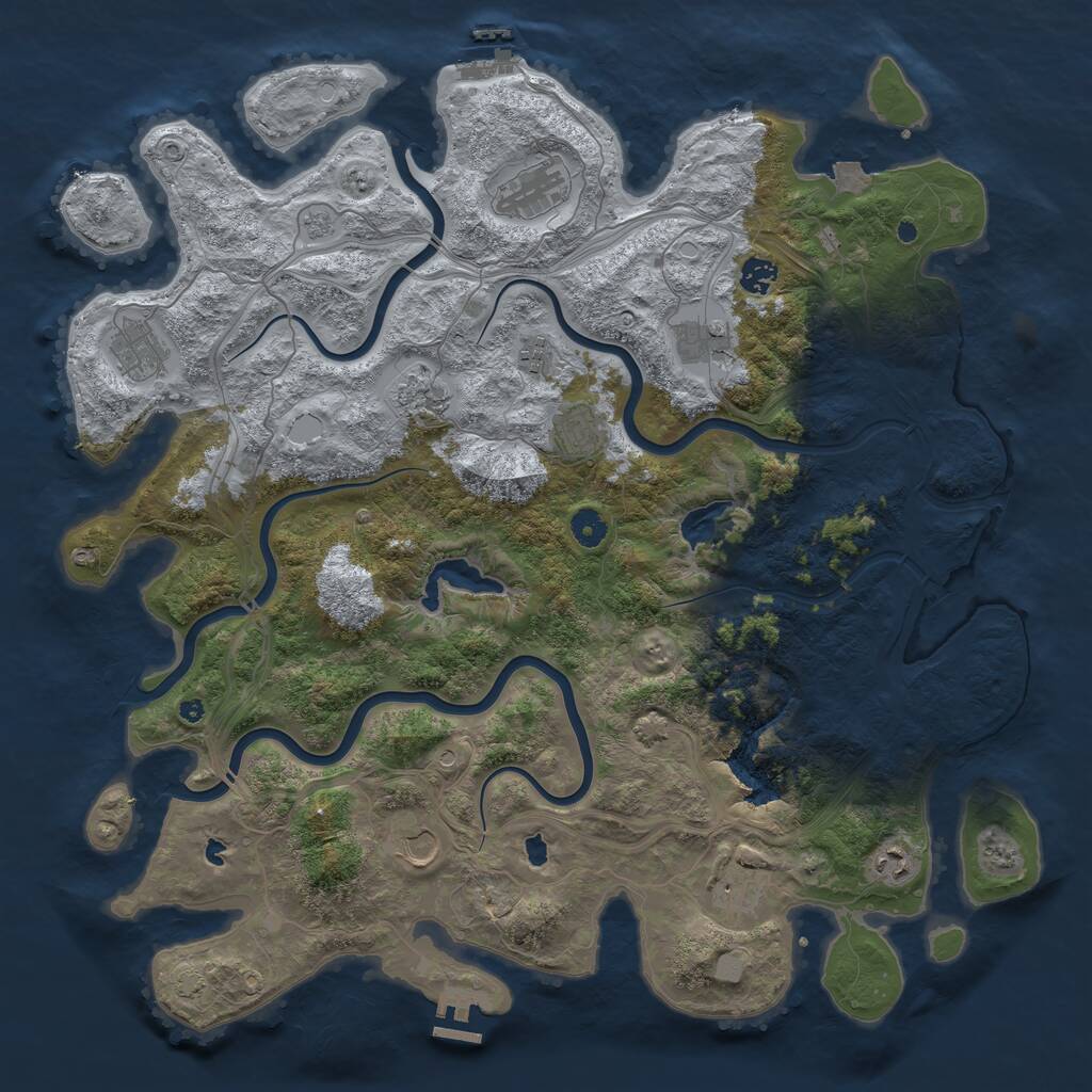 Rust Map: Procedural Map, Size: 4500, Seed: 2022711, 16 Monuments