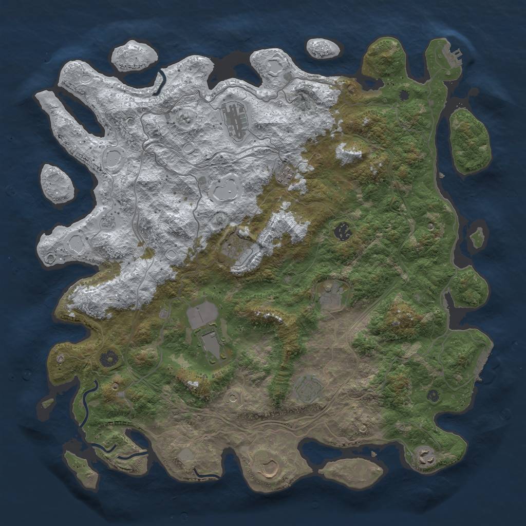 Rust Map: Procedural Map, Size: 4500, Seed: 1471432, 18 Monuments
