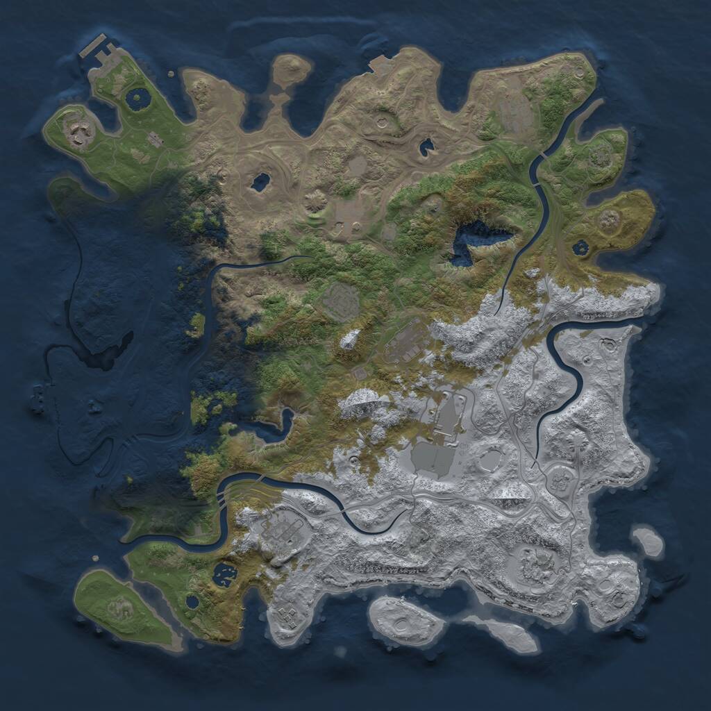 Rust Map: Procedural Map, Size: 4500, Seed: 2100662, 16 Monuments