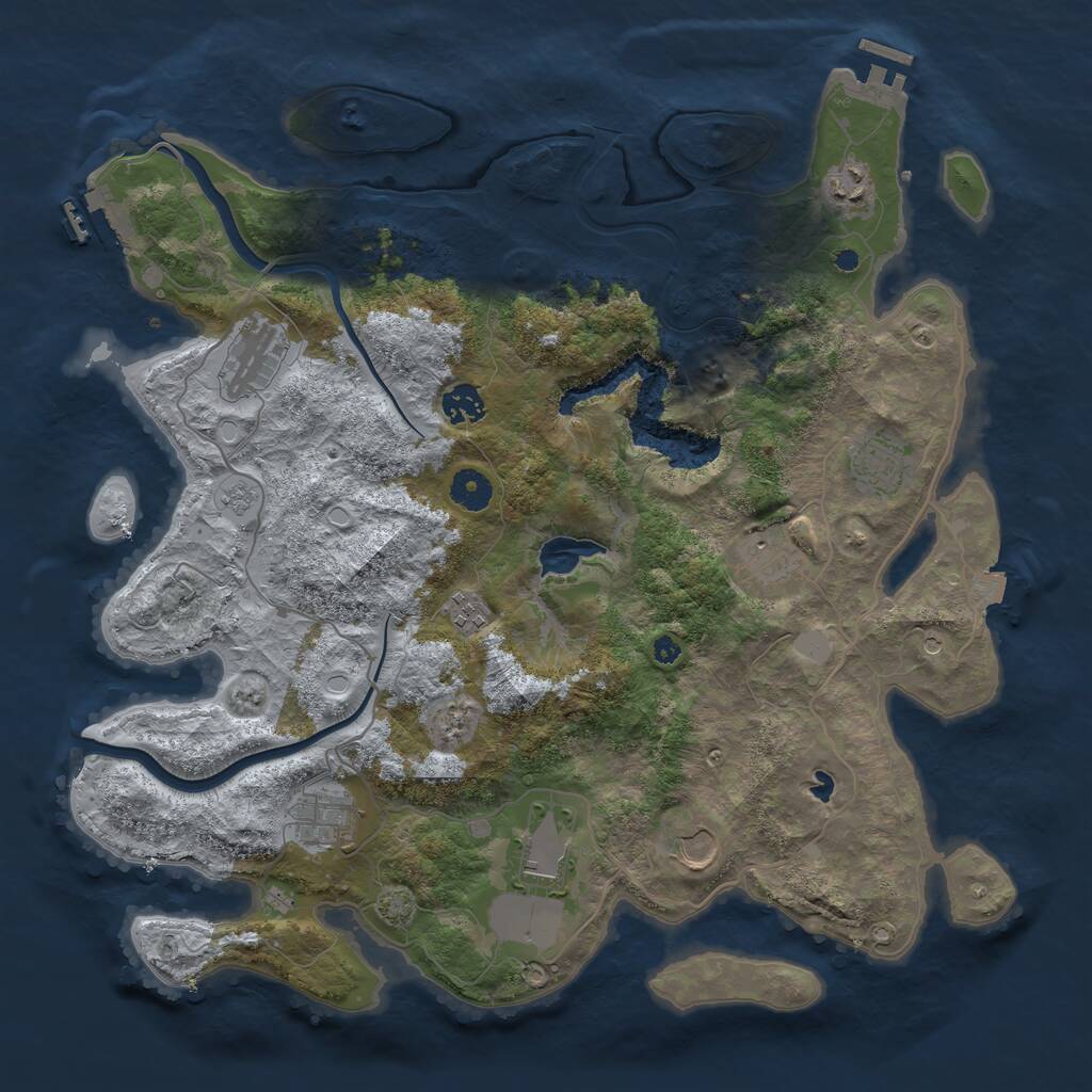 Rust Map: Procedural Map, Size: 4000, Seed: 6482552, 15 Monuments