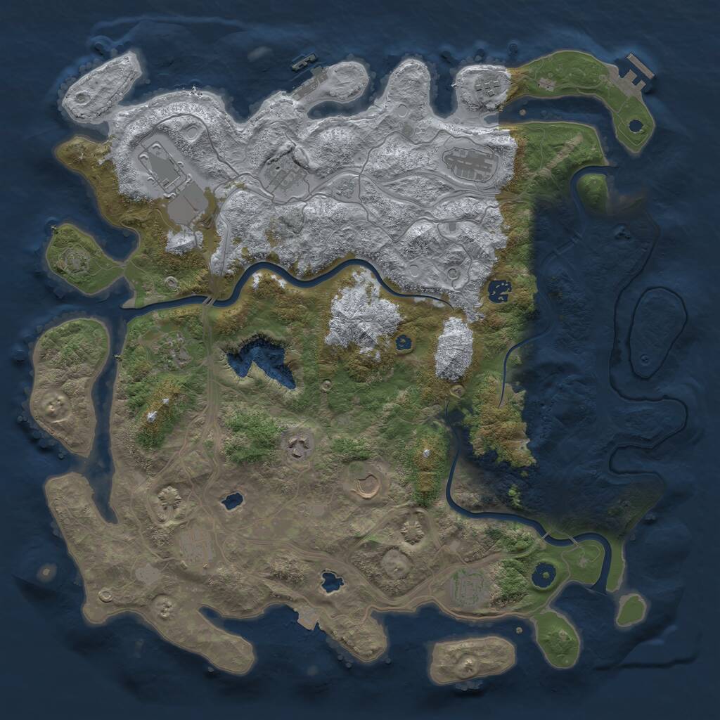 Rust Map: Procedural Map, Size: 4500, Seed: 786335, 16 Monuments