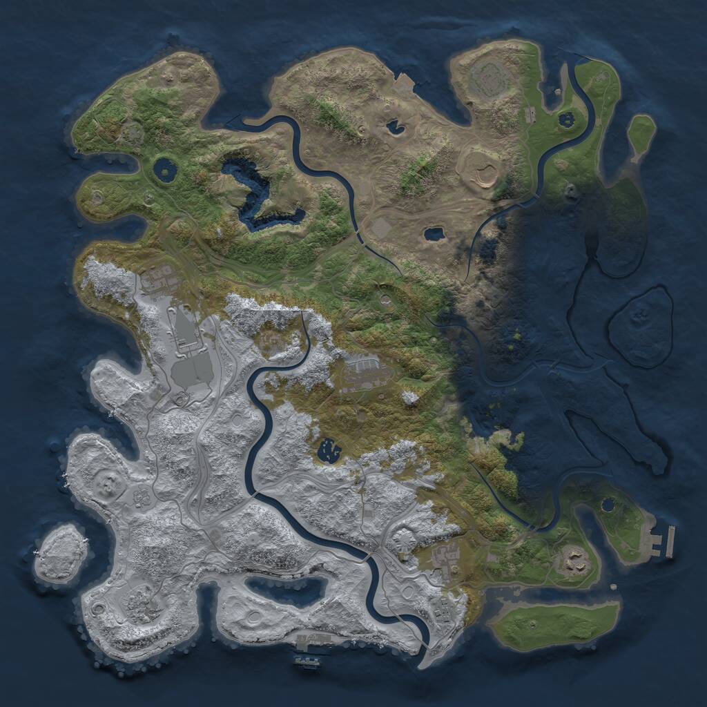 Rust Map: Procedural Map, Size: 4500, Seed: 5591120, 16 Monuments