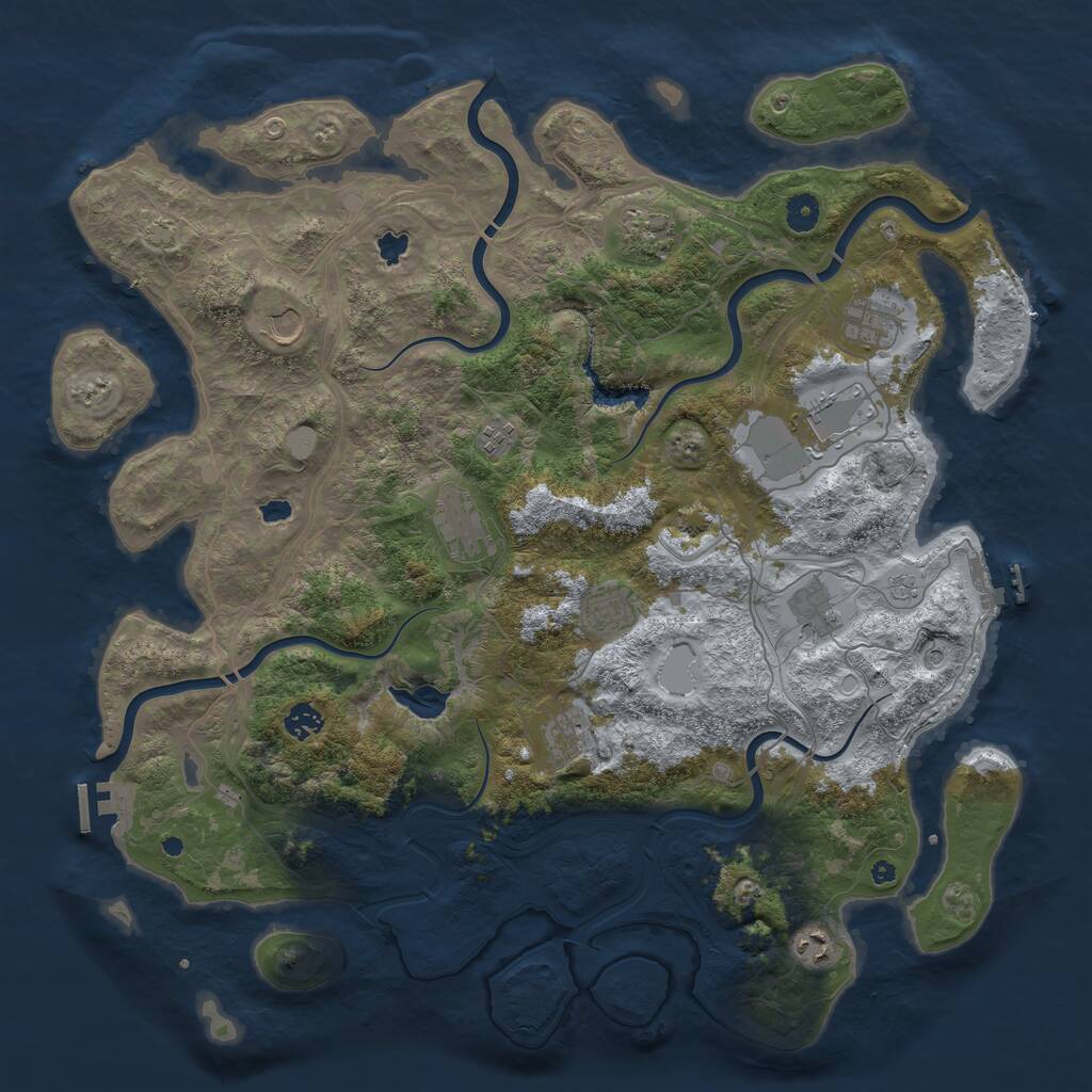 Rust Map: Procedural Map, Size: 4500, Seed: 1894474, 17 Monuments