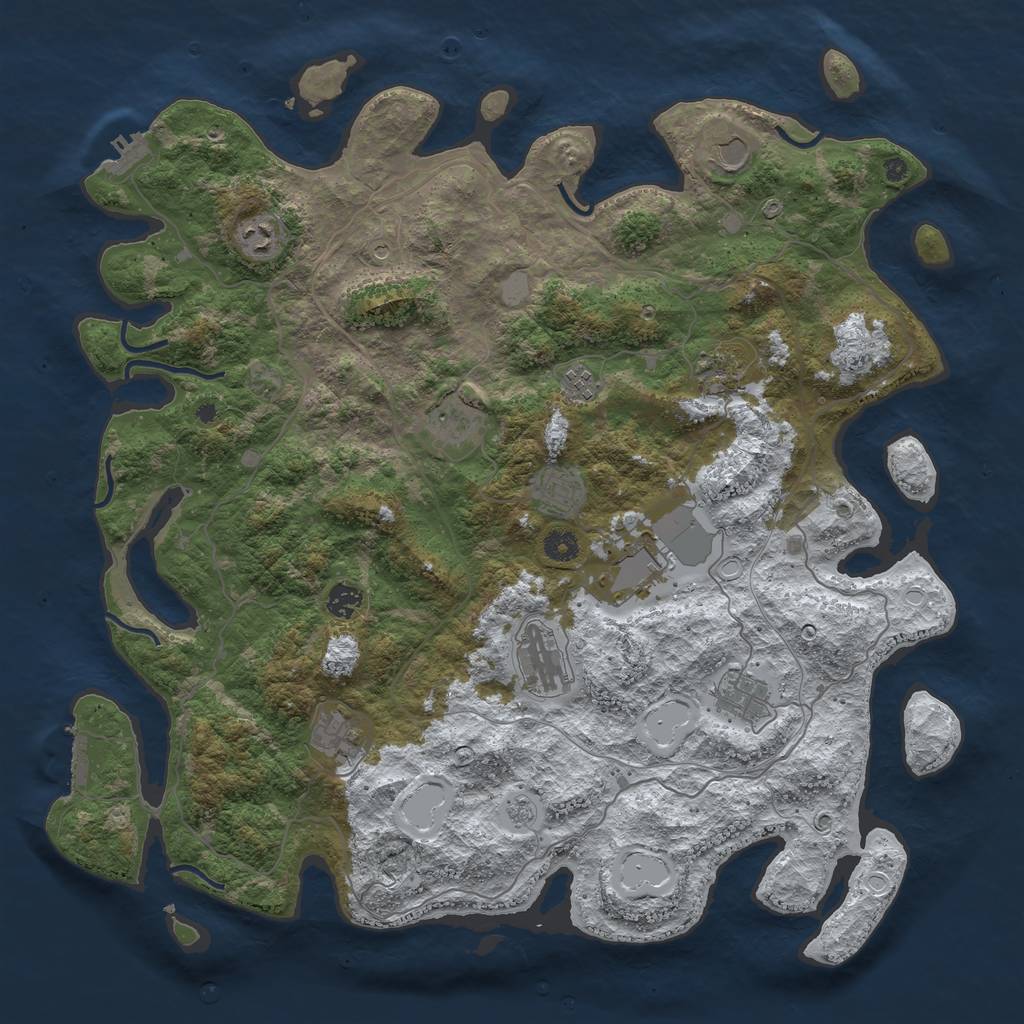 Rust Map: Procedural Map, Size: 4500, Seed: 3246597, 20 Monuments