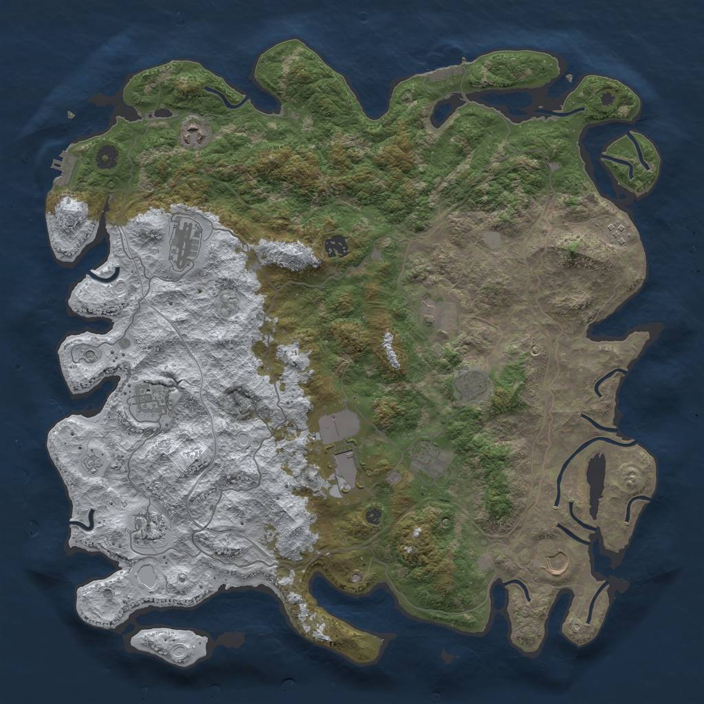 Rust Map: Procedural Map, Size: 4500, Seed: 111349, 20 Monuments