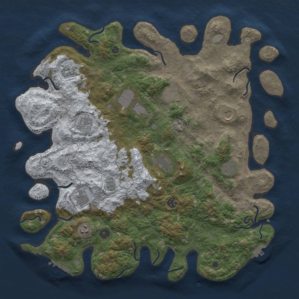 Rust Map: Procedural Map, Size: 4500, Seed: 6440348, 20 Monuments