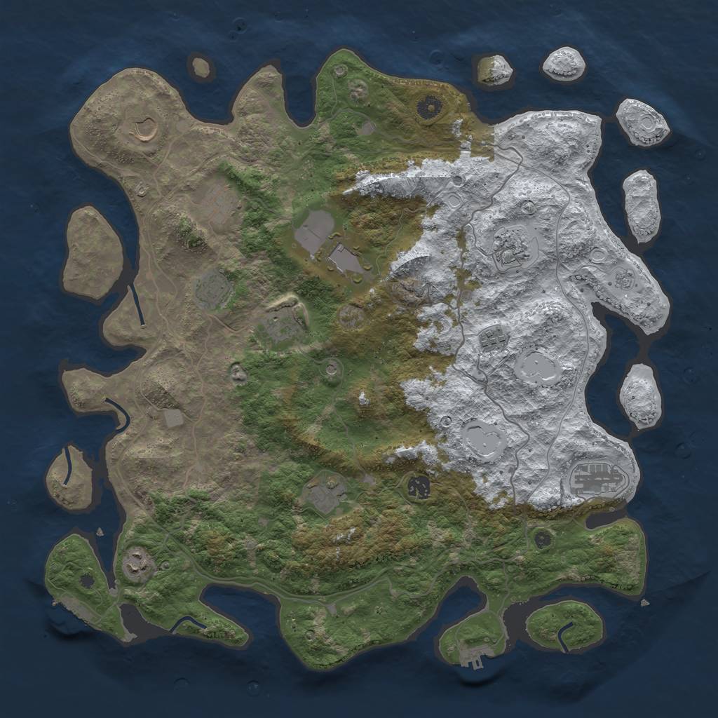 Rust Map: Procedural Map, Size: 4500, Seed: 5117692, 20 Monuments