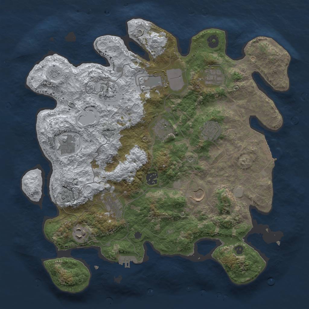 Rust Map: Procedural Map, Size: 3700, Seed: 1611072, 20 Monuments