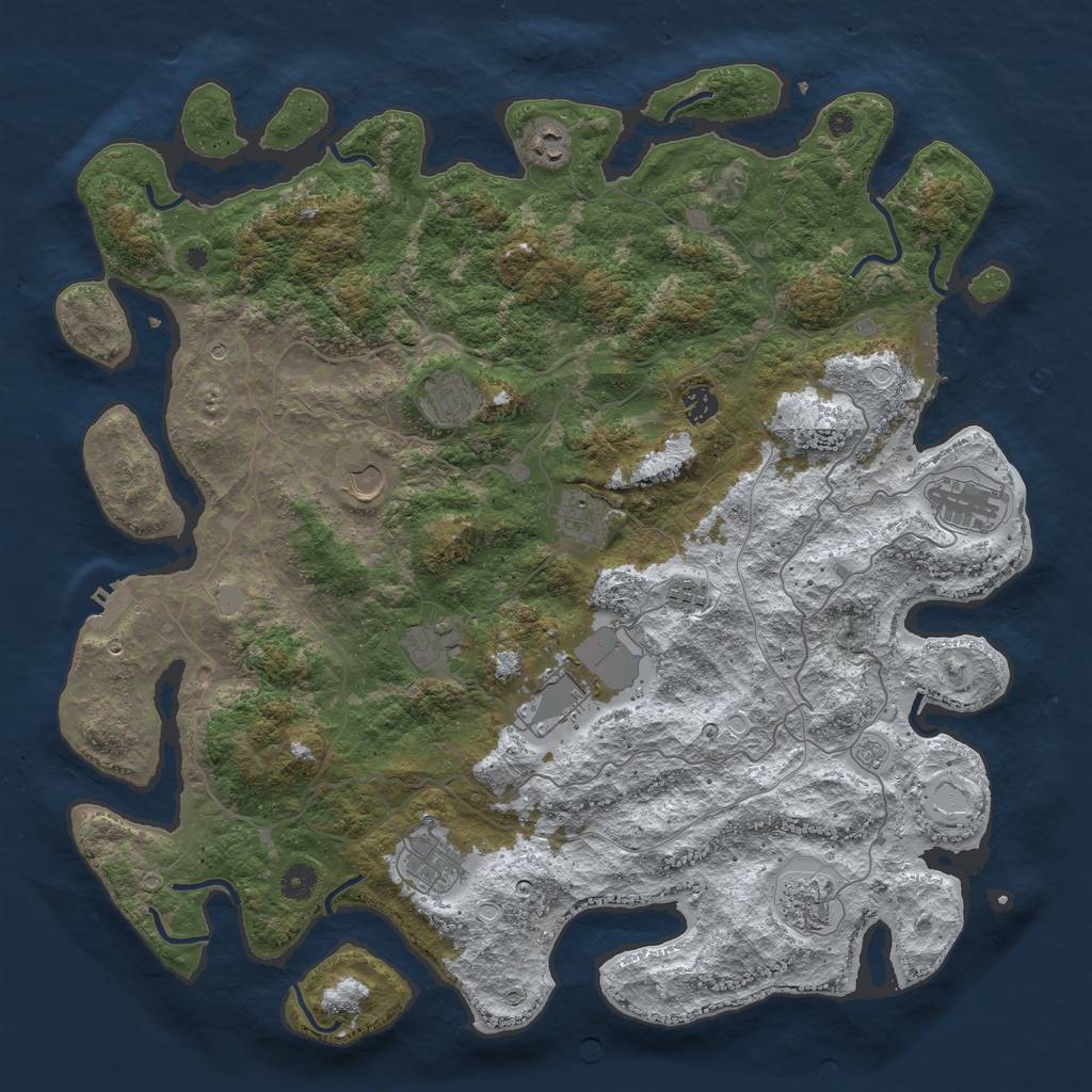 Rust Map: Procedural Map, Size: 4500, Seed: 22060, 20 Monuments