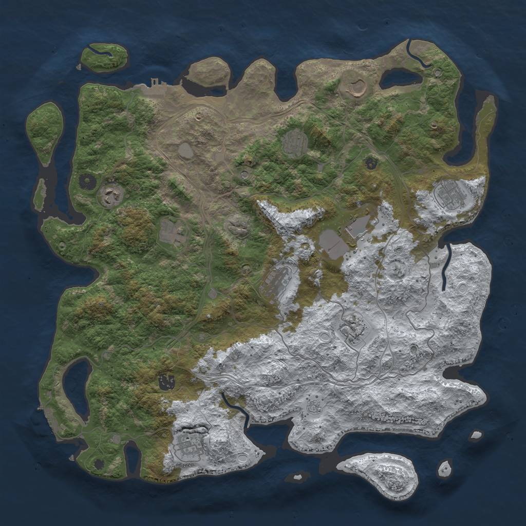 Rust Map: Procedural Map, Size: 4500, Seed: 452260, 19 Monuments