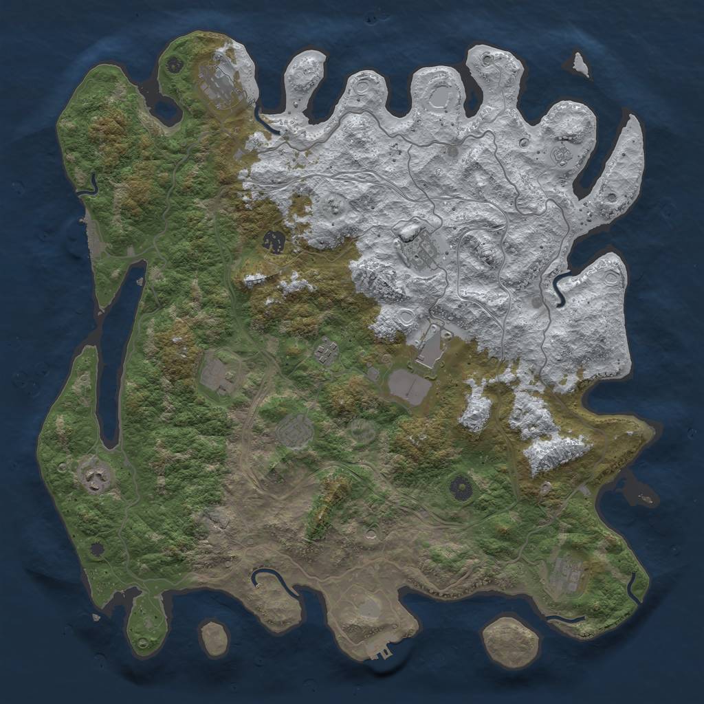 Rust Map: Procedural Map, Size: 4500, Seed: 6427093, 18 Monuments