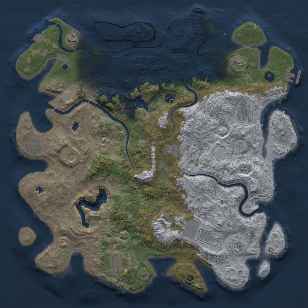 Rust Map: Procedural Map, Size: 4500, Seed: 203731071, 16 Monuments