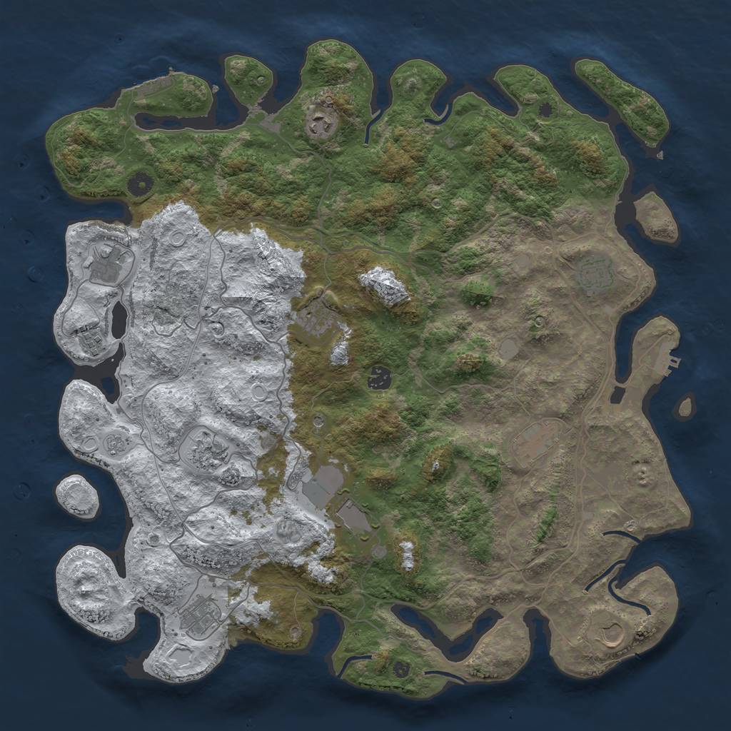 Rust Map: Procedural Map, Size: 4500, Seed: 5618969, 20 Monuments