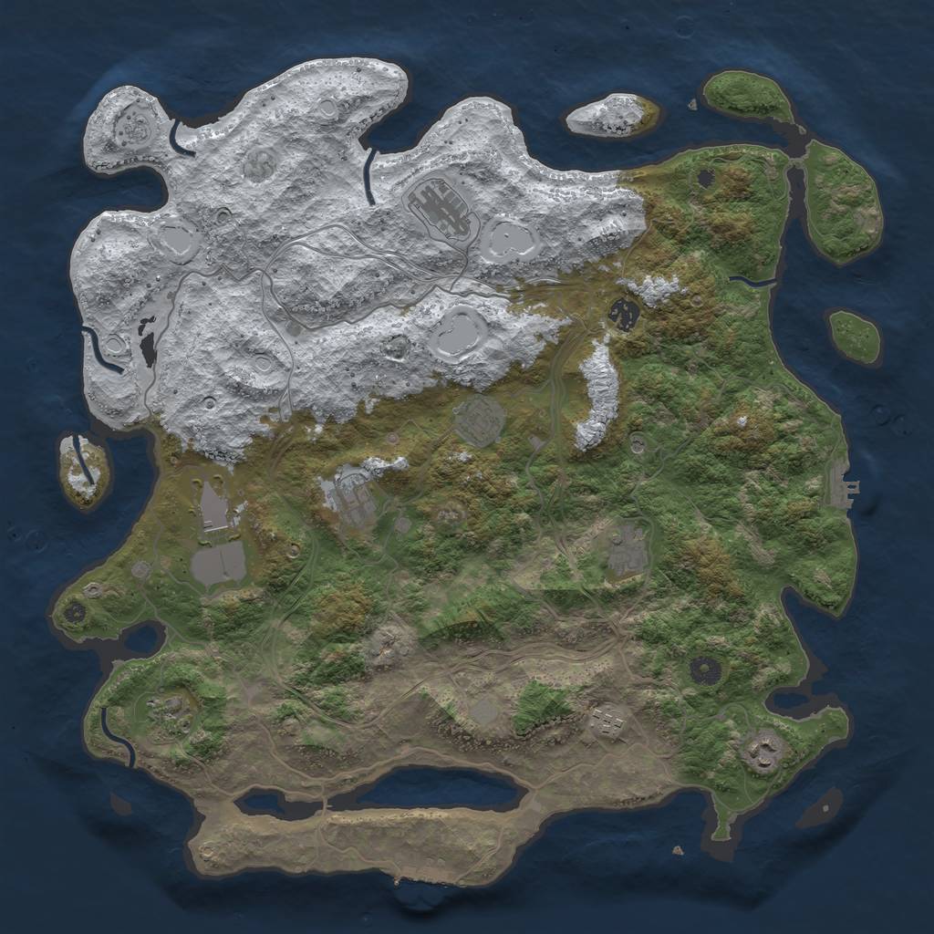 Rust Map: Procedural Map, Size: 4500, Seed: 5479131, 18 Monuments